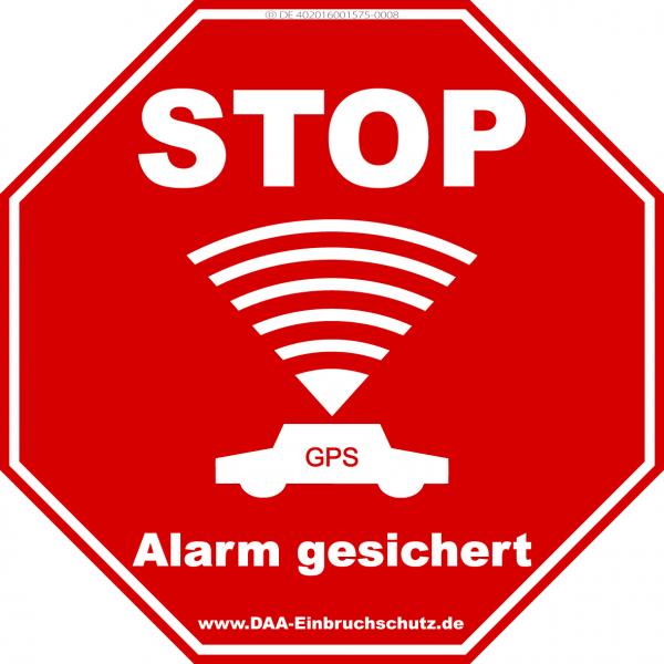 Aufkleber Auto - Stop Alarm gesichert